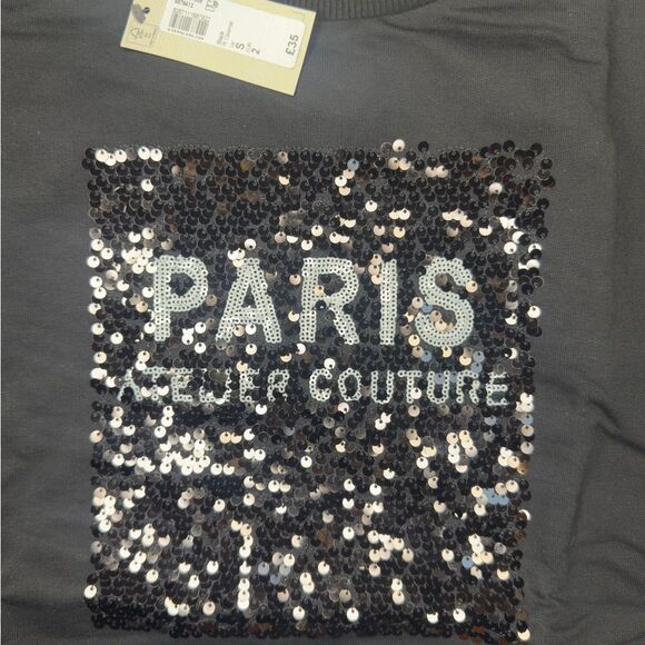 NWT River Island Paris sequined crew sweatshirt size Small - Picture 3 of 8
